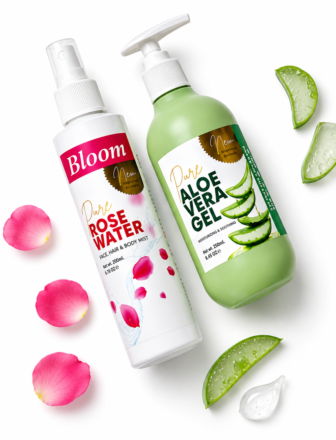 Bloom Glow Duo (Rose Water + Aloe Vera Gel)