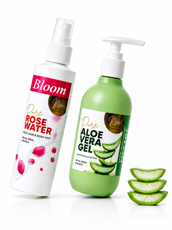 Bloom Glow Duo (Rose Water + Aloe Vera Gel)