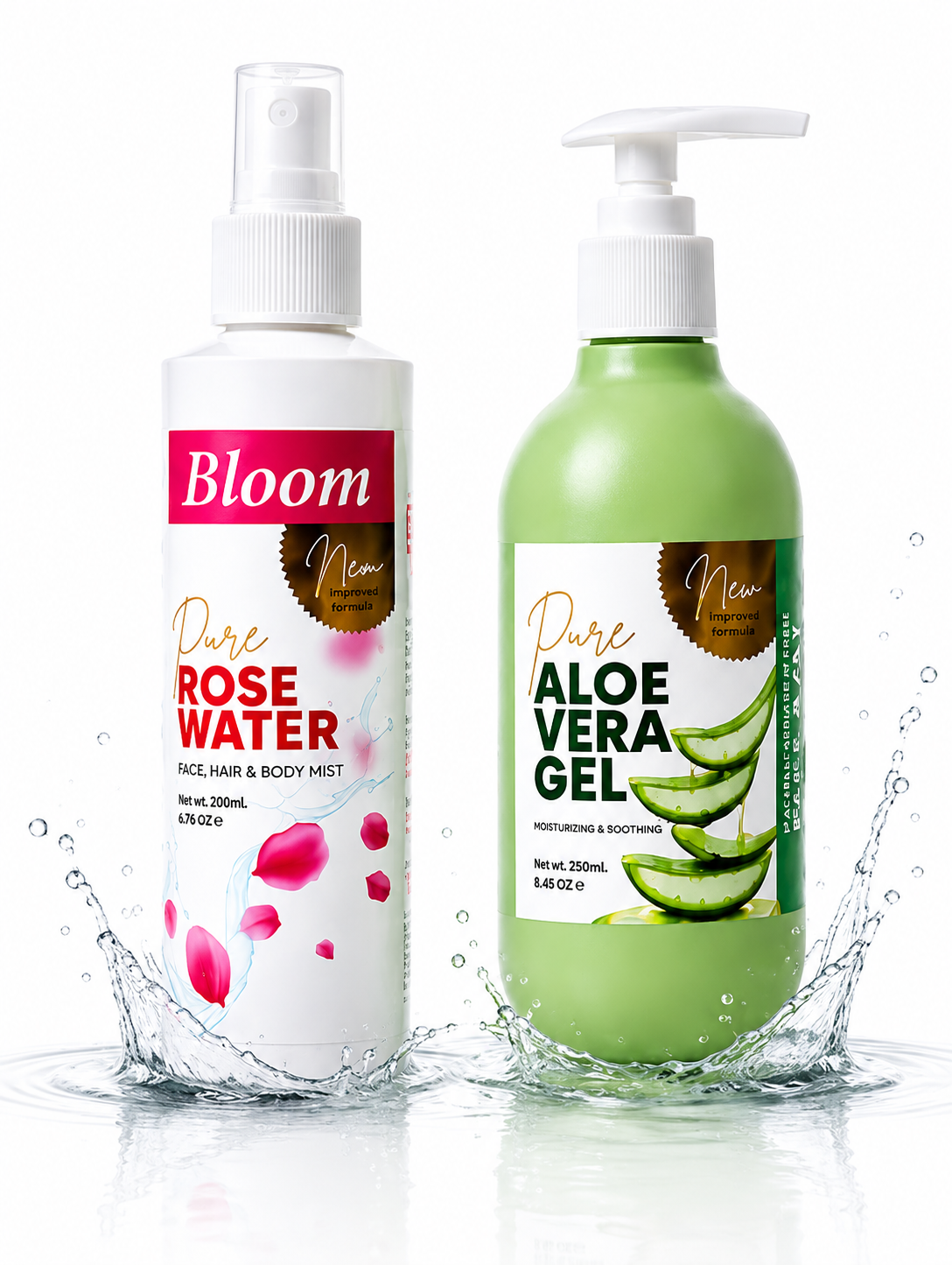 Bloom Glow Duo (Rose Water + Aloe Vera Gel)