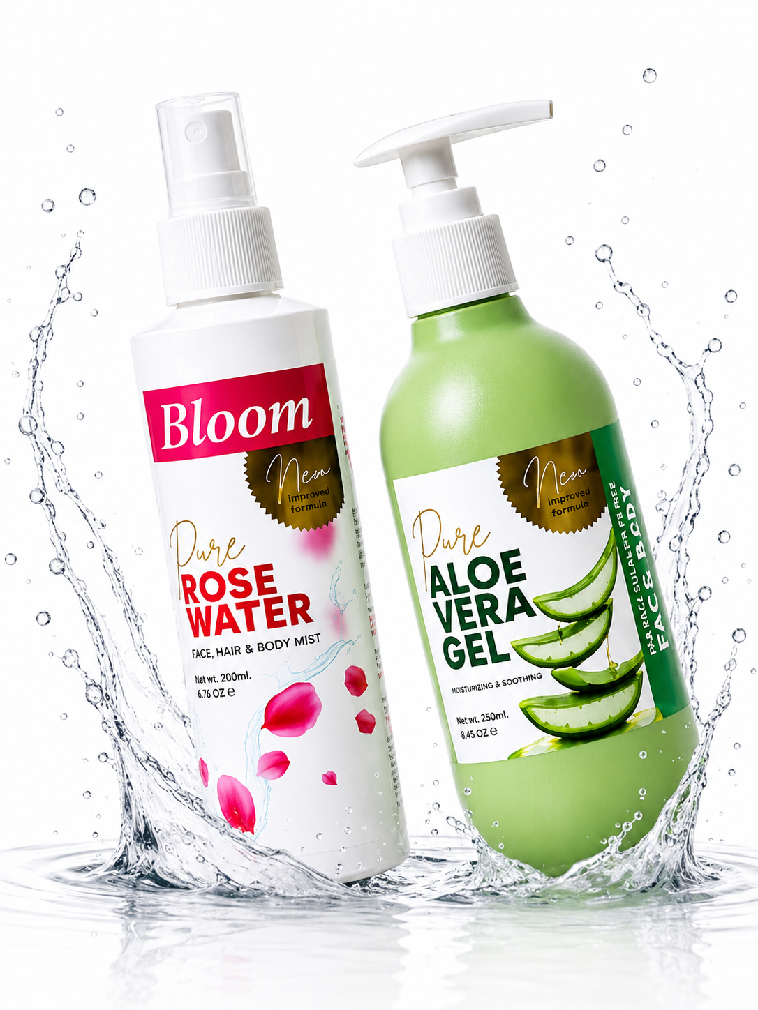 Bloom Glow Duo (Rose Water + Aloe Vera Gel)